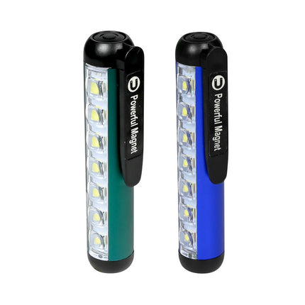 Mini Oplaadbare Zaklamp, Magneetclip, 7x SMD + LED, 4 Standen