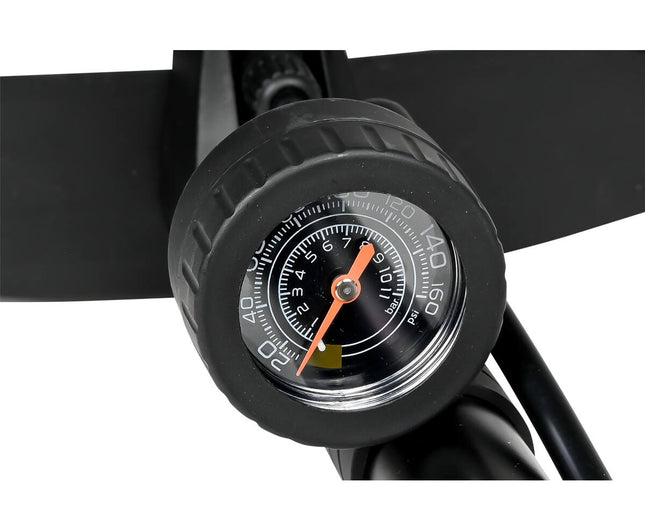 Fietspomp 160psi, manometer, 95cm slang, Presta/Schrader ventielen