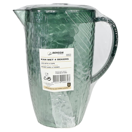 Kan met deksel 2 ltr + 4 bekers