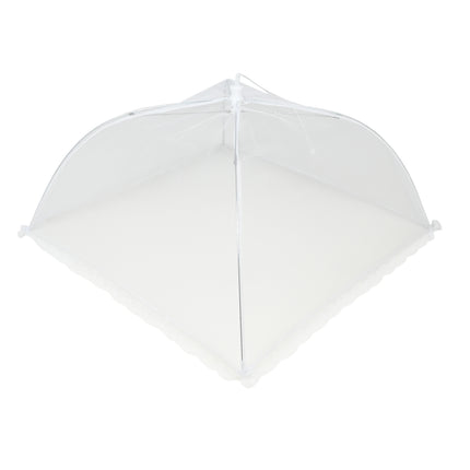 Foodcover opvouwbaar 43 x 43 cm – Kleur wit met wit kant