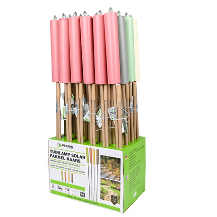 Solar-Gartenfackel: 97,5 cm, gelbes Licht, 6-8 Std., polykristallin, wetterfest