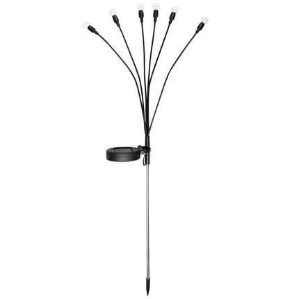 Solar Tuinlamp 6 Bol 70cm, Polykristallijn, Warm Wit LED, 8u Brandduur
