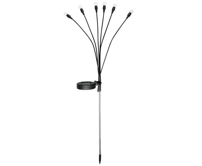 Solar Tuinlamp 6 Bol 70cm, Polykristallijn, Warm Wit LED, 8u Brandduur