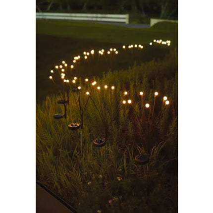 Solar Tuinlamp 6 Bol 70cm, Polykristallijn, Warm Wit LED, 8u Brandduur