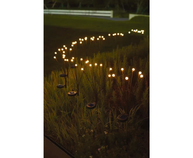 Solar Tuinlamp 6 Bol 70cm, Polykristallijn, Warm Wit LED, 8u Brandduur