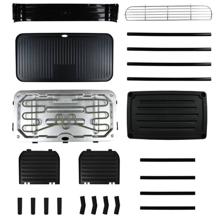 Elektrische 2-in-1 Grill: Tafel- & Staand Model, 2200W, 50x25 cm