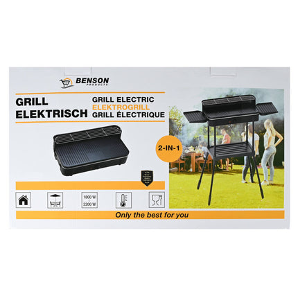 Elektrische 2-in-1 Grill: Tafel- & Staand Model, 2200W, 50x25 cm