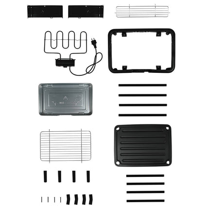 Elektrische BBQ 2-in-1: 1800W, voor binnen/buiten, 39x23cm grillplaat