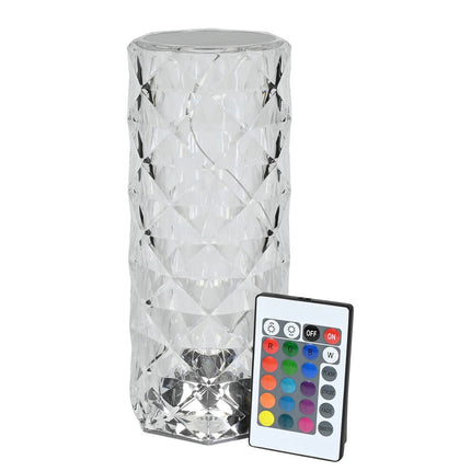 Oplaadbare Kristal LED Tafellamp met RGB en Afstandsbediening