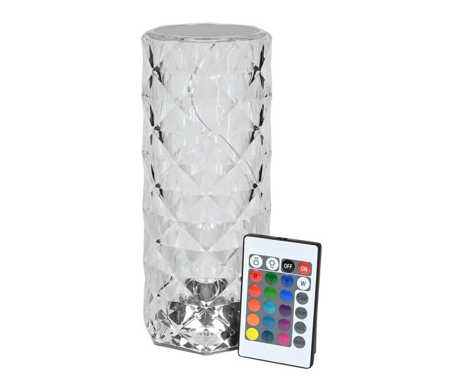 Oplaadbare Kristal LED Tafellamp met RGB en Afstandsbediening