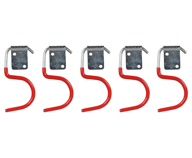 Set van 5 gegalvaniseerde S-haken, ideaal voor gereedschap ophangen.
