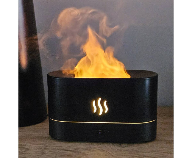 LED Luchtbevochtiger 180ml, Flame Effect, USB-C, Verhoogt Luchtvochtigheid