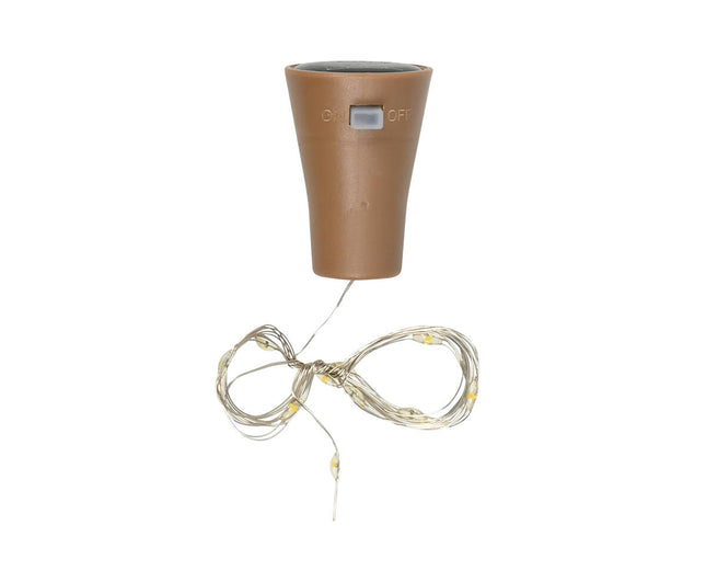 LED Flesverlichting Solar, 100cm, 10x LED, Warm Wit voor Tuin Decoratie