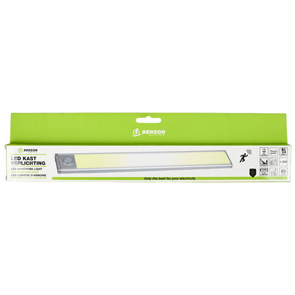 LED Kastverlichting 48 LED's PIR Sensor, USB-C Oplaadbaar, 30cm