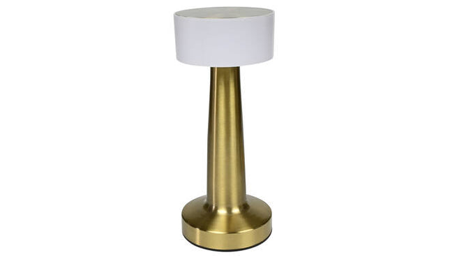 Oplaadbare LED Tafellamp Touch Goud, 3 Kleurmodi, USB-C, 21cm Hoog.