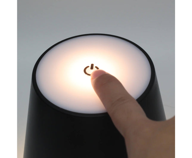 Flessenlamp Zwart – LED 27 SMD, 3000K, Aanraakdimmen, USB-C Oplaadbaar