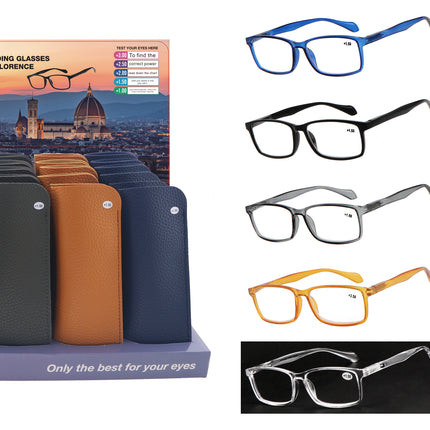 Leesbril Florence mix display – verpakking brillen etui