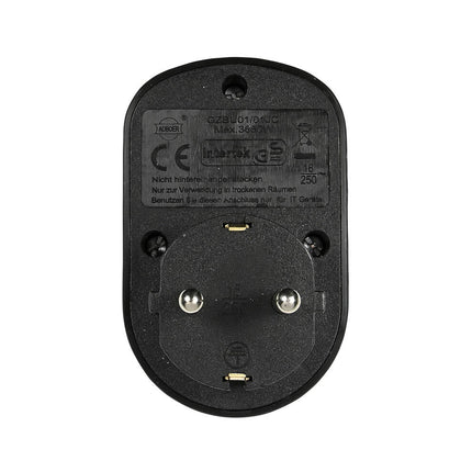 Zwart Stopcontact RA, 16A, USB-A/C, 5V 3.4A, voor Thuis & Kantoor