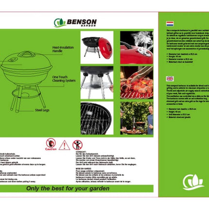 Kleine BBQ Bol ø 35x40 cm, ideaal voor houtskoolgrillen op balkon.