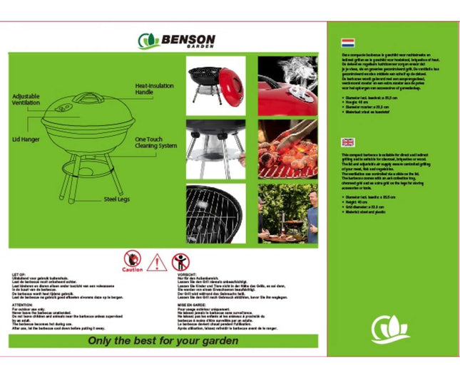 Kleine BBQ Bol ø 35x40 cm, ideaal voor houtskoolgrillen op balkon.