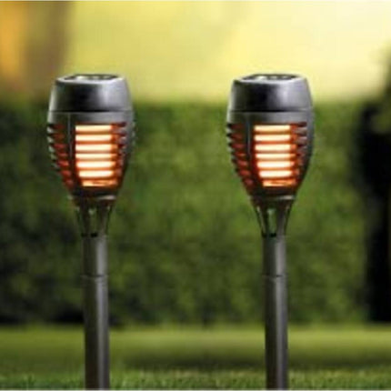 Solar Tuinlamp 48cm, 12 LED's, Vlameffect, 6-8u Lichtduur, Solar Oplaadbaar