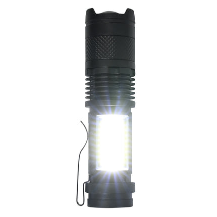 Zaklamp COB oplaadbaar 2 dlg – Bulb 3W LED + COD, Afmeting 26 x 26 x 100 mm, Lumen 100 lm