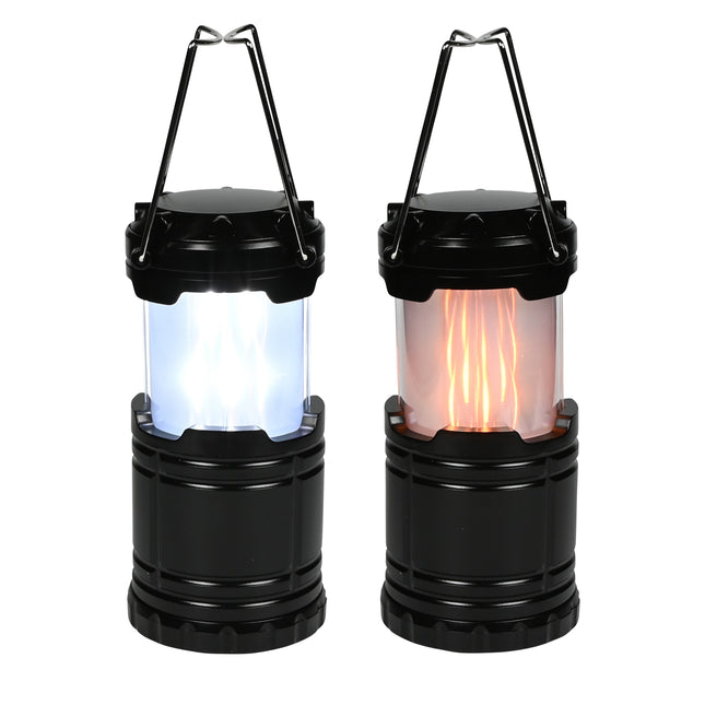 Campinglamp flame effect 2-in-1 – Batterij 3 x AA (niet inbegrepen), Bulb COB, 85 mm