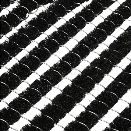 Zwarte Borstelmat 40x60cm, Metaalweefsel, Voor Binnen/Buiten Deur
