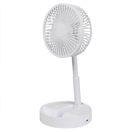 Opvouwbare Witte Ventilator, 3 Snelheden, Oplaadbaar, 800mAh Batterij