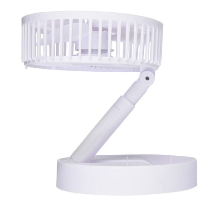 Opvouwbare Witte Ventilator, 3 Snelheden, Oplaadbaar, 800mAh Batterij