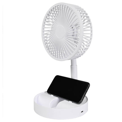 Opvouwbare Witte Ventilator, 3 Snelheden, Oplaadbaar, 800mAh Batterij