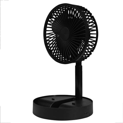 Faltbarer schwarzer Ventilator: aufladbar, kompakt, ideal für Reisen