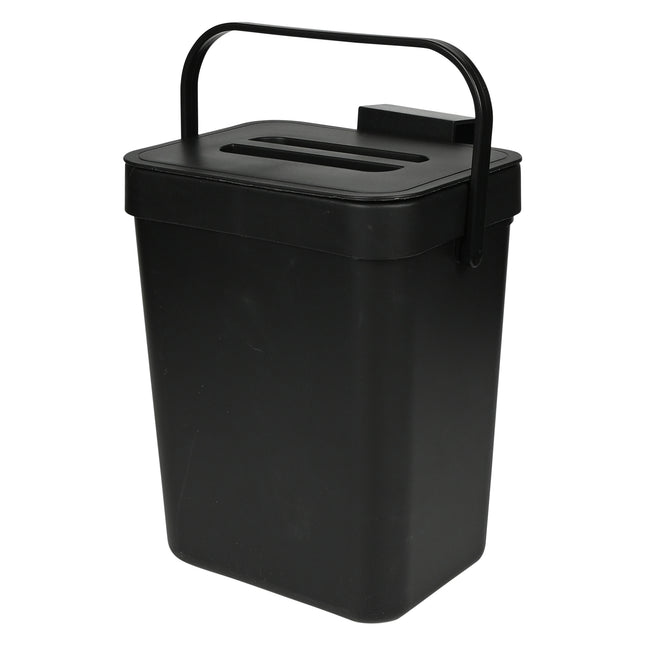 Prullenbak zwart – Inhoud 3 liter, Afmeting 16 x 13 x 20.5 cm, Gewicht 285 gr, Kleur zwart