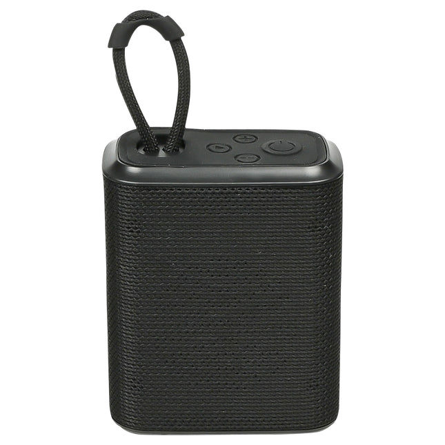 Bluetooth speaker mini – Materiaal ABS+Dacron+Siliconen, Afmeting 7,5 x 4,2 x 8,9 cm