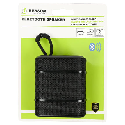 Bluetooth speaker mini – Materiaal ABS+Dacron+Siliconen, Afmeting 7,5 x 4,2 x 8,9 cm