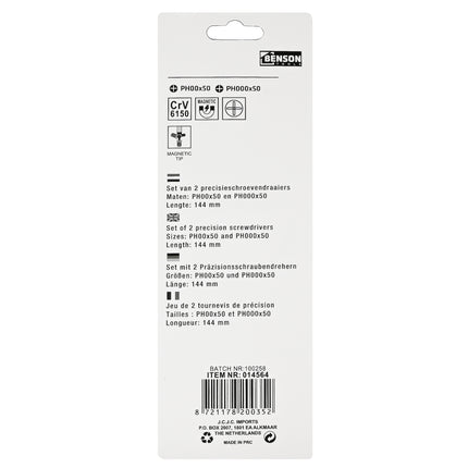 Schroevendraaier set precisie 2 dlg kruis – kruis PHOO x 50, PHO x 50
