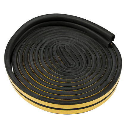 Tochtstrip rubber D-profiel 2 x 3 m zwart – Profiel D, Afmetingen 3 m x 9 mm x 4 mm
