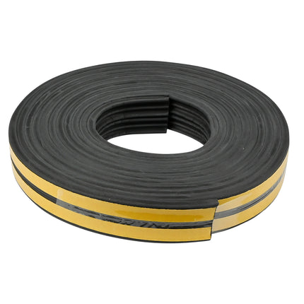 Tochtstrip rubber E-profiel 2 x 3 m zwart – Profiel E, Afmetingen 3 m x 9 mm x 4 mm