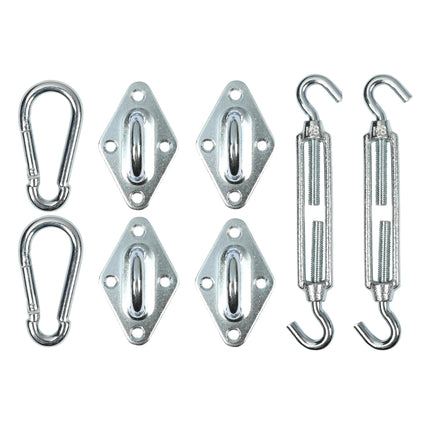Bevestigingsset schaduwdoek 8 dlg – Materiaal staal, 50 mm, 8 mm, 80 mm