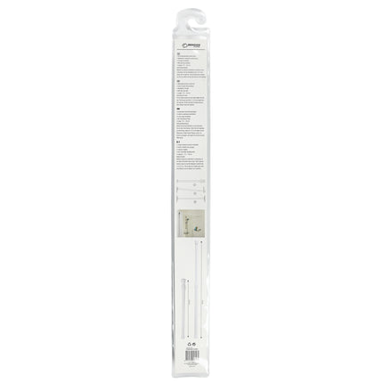 Douchegordijnstang 77,5 - 135 cm wit – Lengte 77,5 - 135 cm, 2.0 cm, verstelbaar