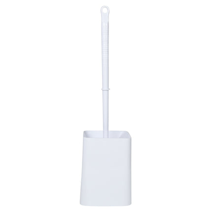 Wc borstel + houder wit vierkant – Kleur wit, Materiaal kunststof, Houder vierkant