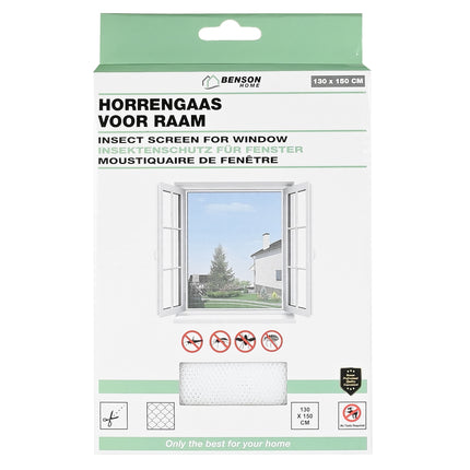 Horrengaas voor raam 130 x 150 cm wit – Afmeting 130 x 150 cm