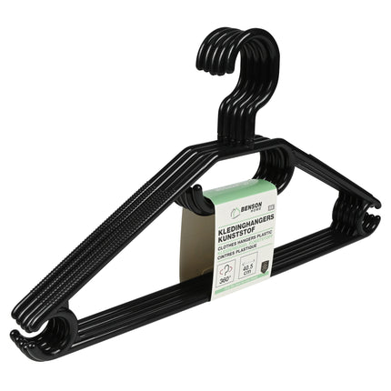 Kledinghangers kunststof 5 dlg zwart – Breedte 40,5 cm, 40,5 cm