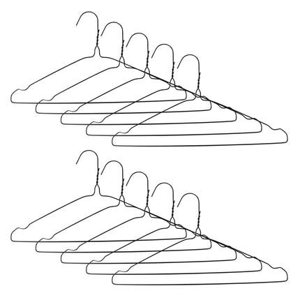 Kledinghangers metaal 10 dlg zwart – Breedte 40 cm, 40 cm