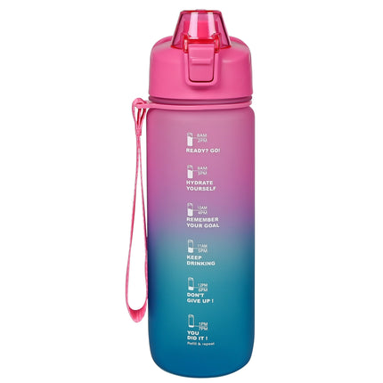 Drinkfles 750 ml blauw/ roze – Hoogte 25 cm, Diameter ø 7,5 cm, 25 cm, 7,5 cm