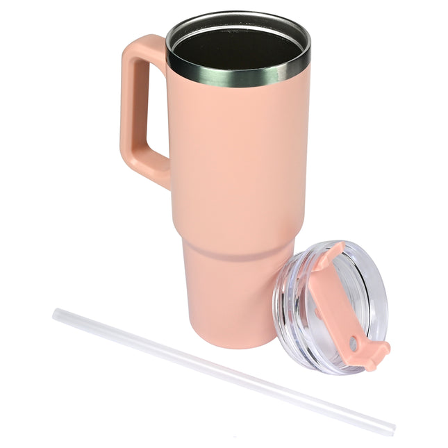 Thermosbeker 900 ml roze – Hoogte 24,5 cm, Diameter ø 8,9 - 7,2 cm, Inhoud 900 ml