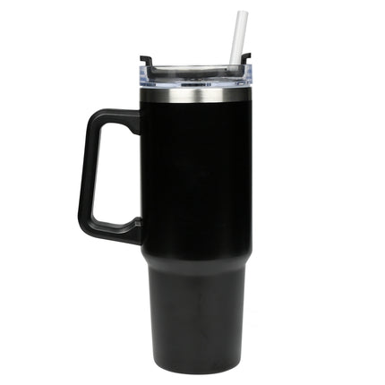 Thermosbeker 900 ml zwart – Hoogte 24,5 cm, Diameter ø 8,9 - 7,2 cm, Inhoud 900 ml