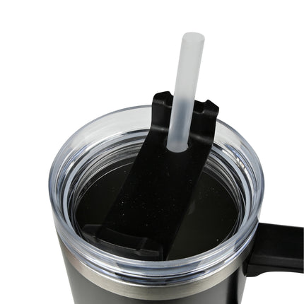 Thermosbeker 900 ml zwart – Hoogte 24,5 cm, Diameter ø 8,9 - 7,2 cm, Inhoud 900 ml