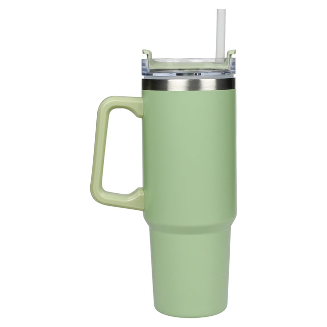 Thermosbeker 900 ml groen – Hoogte 24,5 cm, Diameter ø 8,9 - 7,2 cm, Inhoud 900 ml