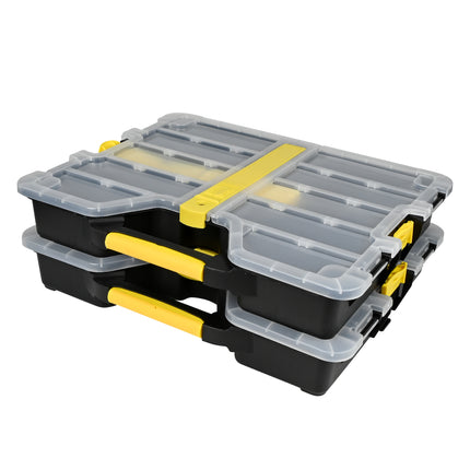 Opbergbox stapelbaar 2 dlg – Afmetingen (per opbergbox) 36,5 x 30 x 6 cm, 6 cm